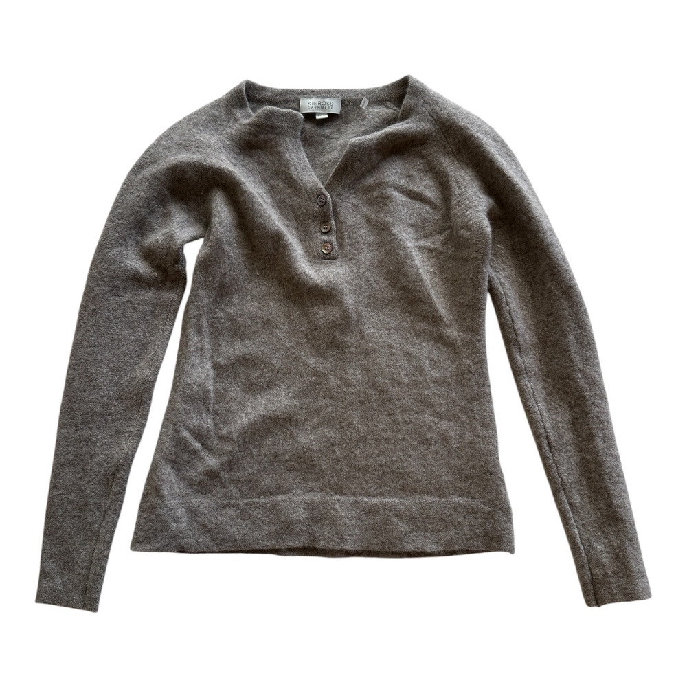 Cashmere Henley style sweater Kinross cashmere xs
